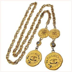 CHANEL Necklace Gold x clear Women Authentic secondhand